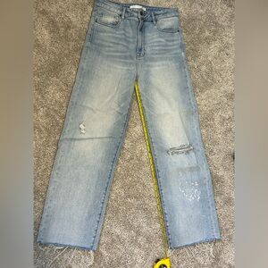 Altar'd State Light Blue Distressed Flare Jeans